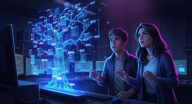 Tommy and Gina are examining the holographic DOM tree
